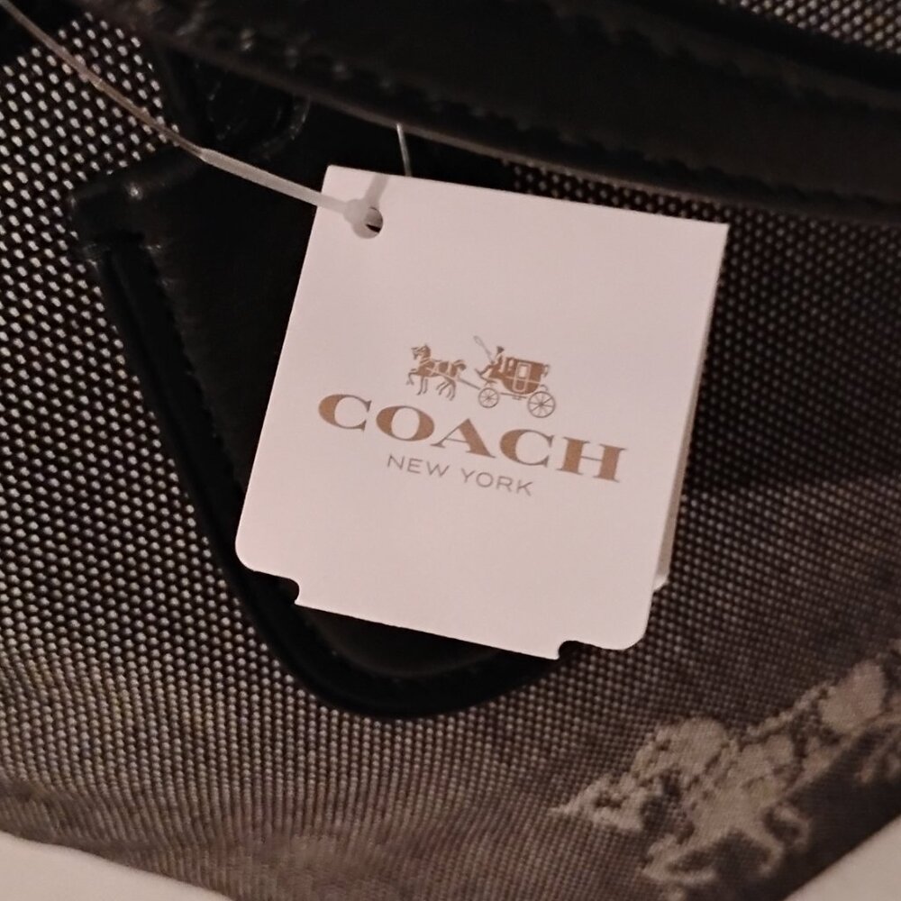 Coach WHS Horse and Carriage Black/Chalk Taxi Tote 35337M - Picture 12 of 16